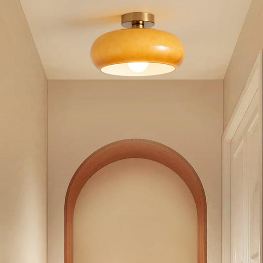 Vintage Rund Loftlampe i Glas - Tidløs Elegance & Belysning