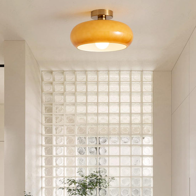 Vintage Rund Loftlampe i Glas - Tidløs Elegance & Belysning