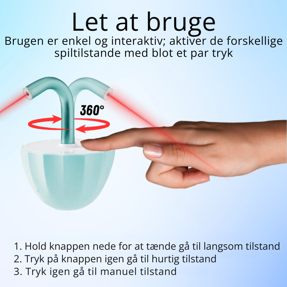 Interaktiv kattleksak med USB-laddningsbar laser