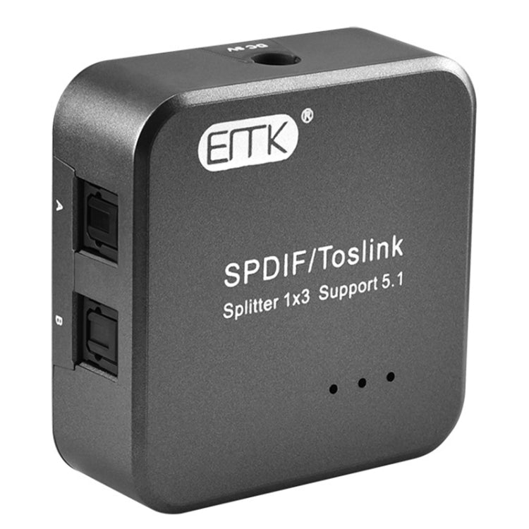 Digital Optisk Audio SPDIF Toslink Splitter Adapter - 1 Ingång 3 Utgångar (Silvergrå)
