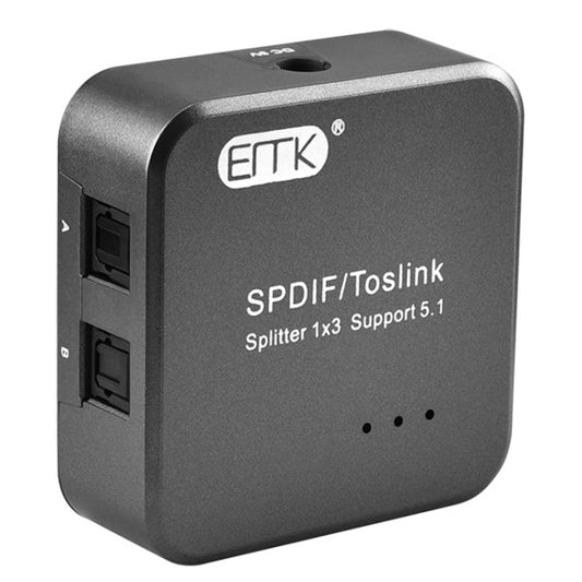 Digital Optisk Audio SPDIF Toslink Splitter Adapter - 1 Ingång 3 Utgångar (Silvergrå)