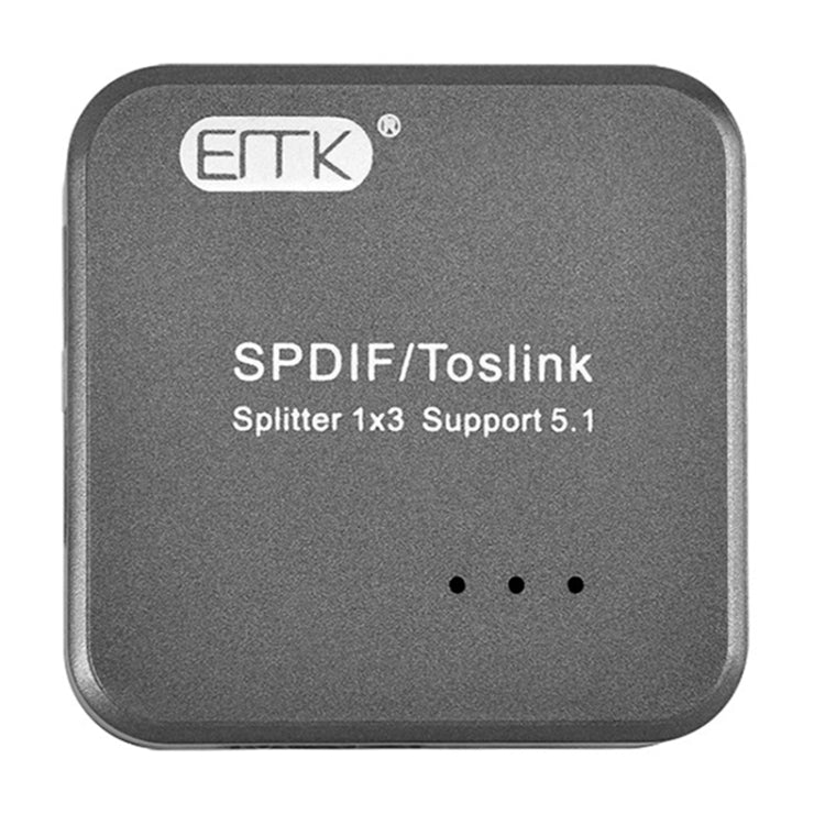 Digital Optisk Audio SPDIF Toslink Splitter Adapter - 1 Ingång 3 Utgångar (Silvergrå)