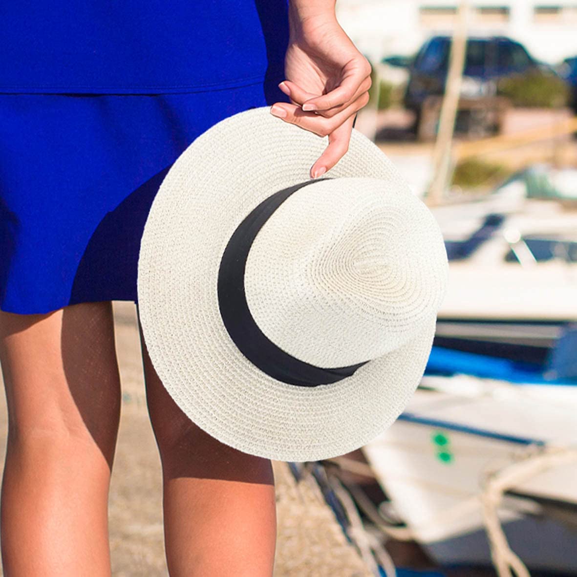 Let Sommer Panama Hat Håndlavet Lys med Bred Skygge