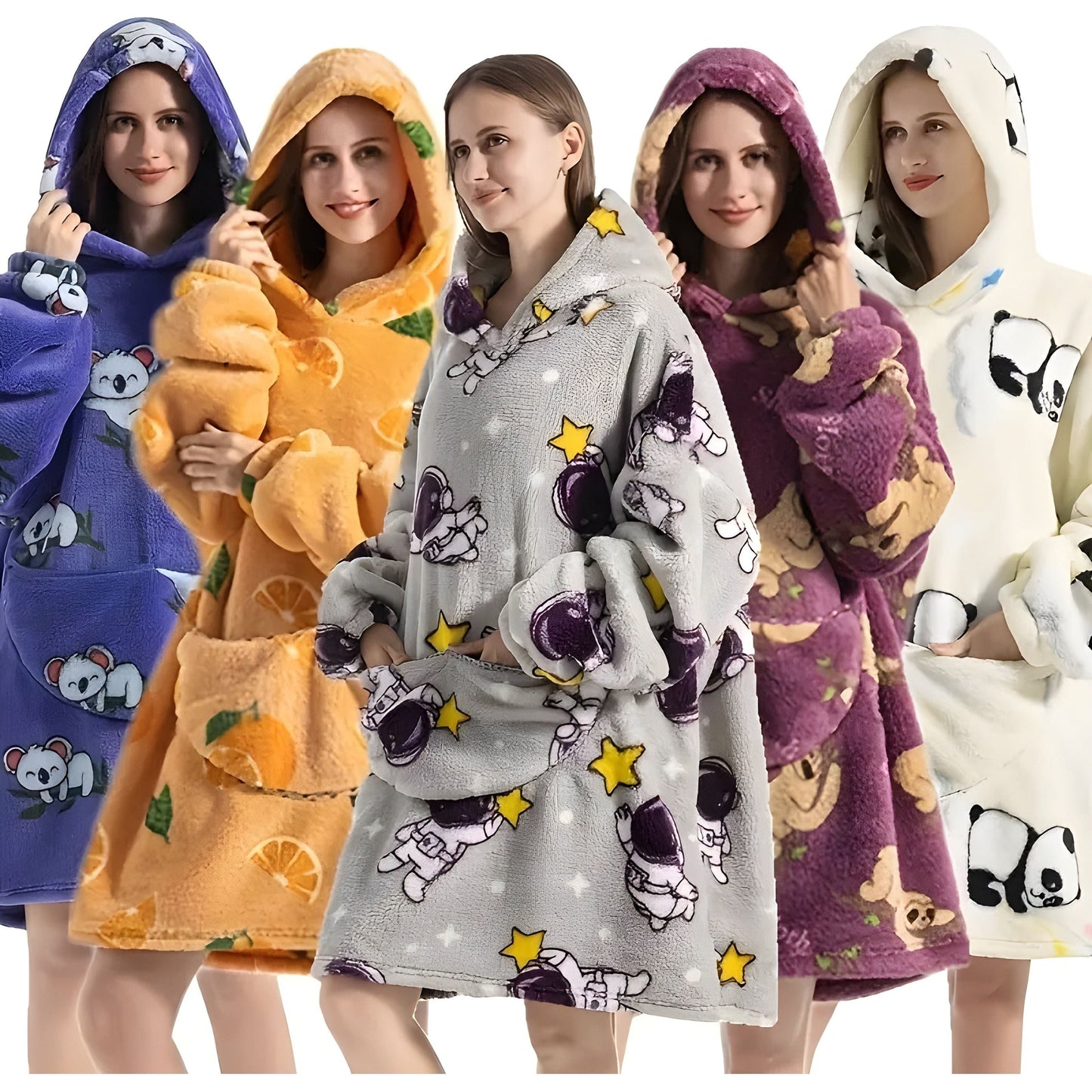 Vendbar Fleece Kapuzen-Tæppe – Ultimativ Komfort & Stil