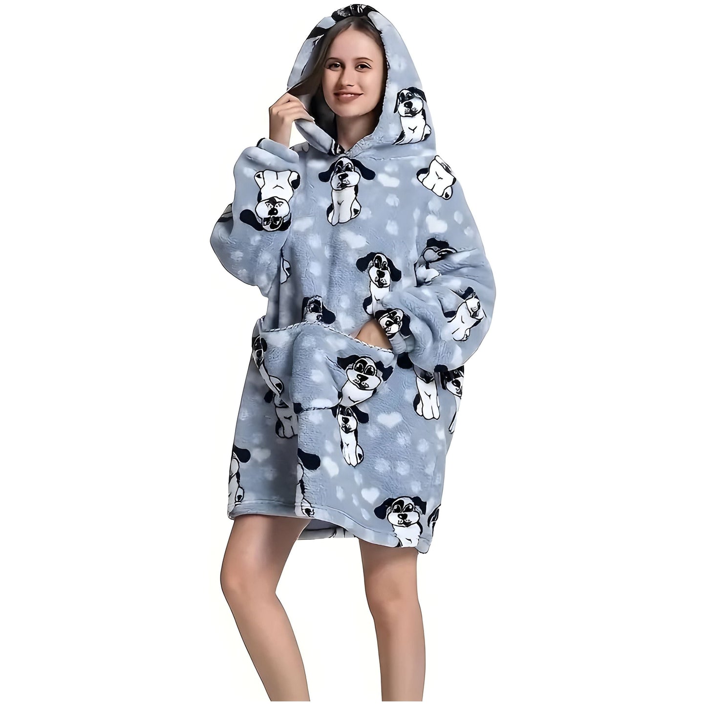 Vendbar Fleece Kapuzen-Tæppe – Ultimativ Komfort & Stil