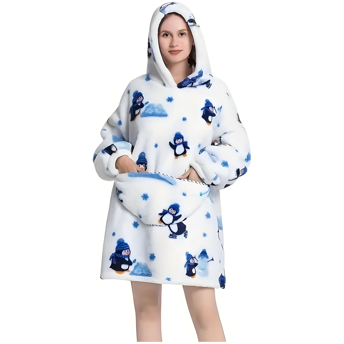 Vendbar Fleece Kapuzen-Tæppe – Ultimativ Komfort & Stil