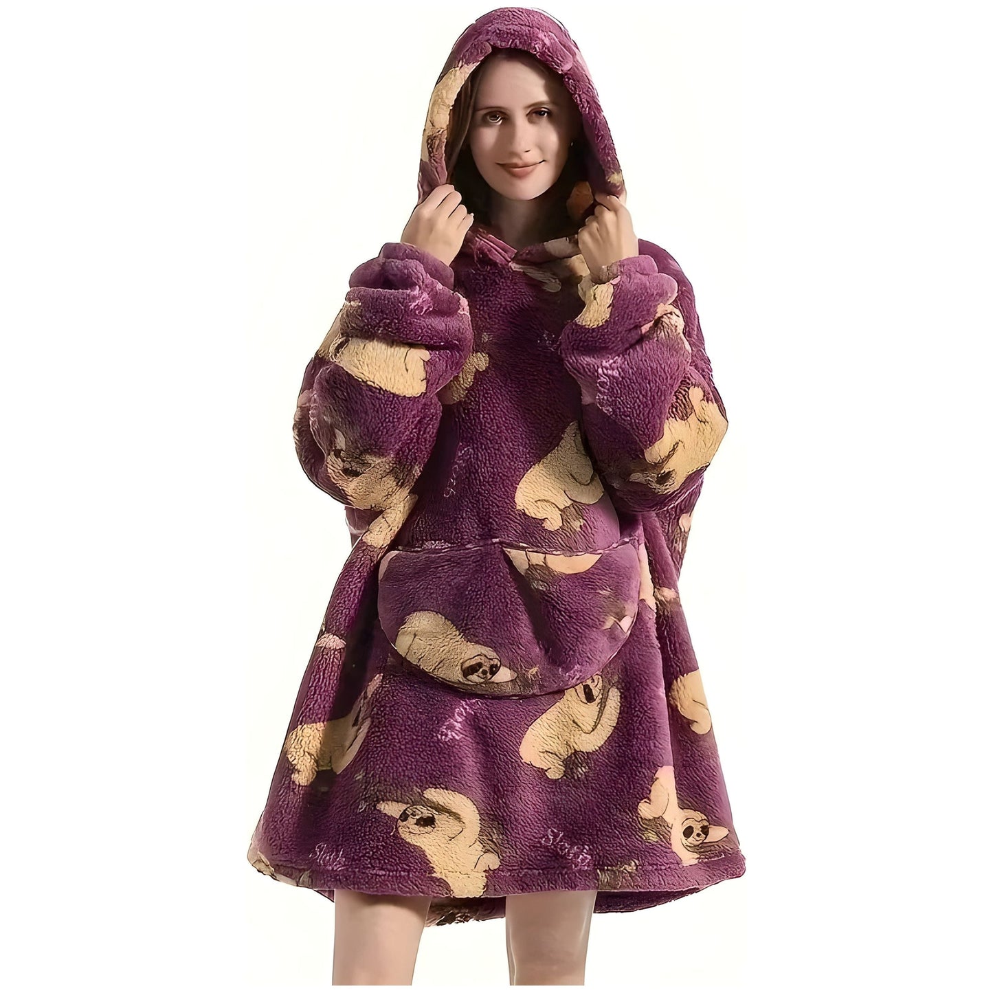 Vendbar Fleece Kapuzen-Tæppe – Ultimativ Komfort & Stil