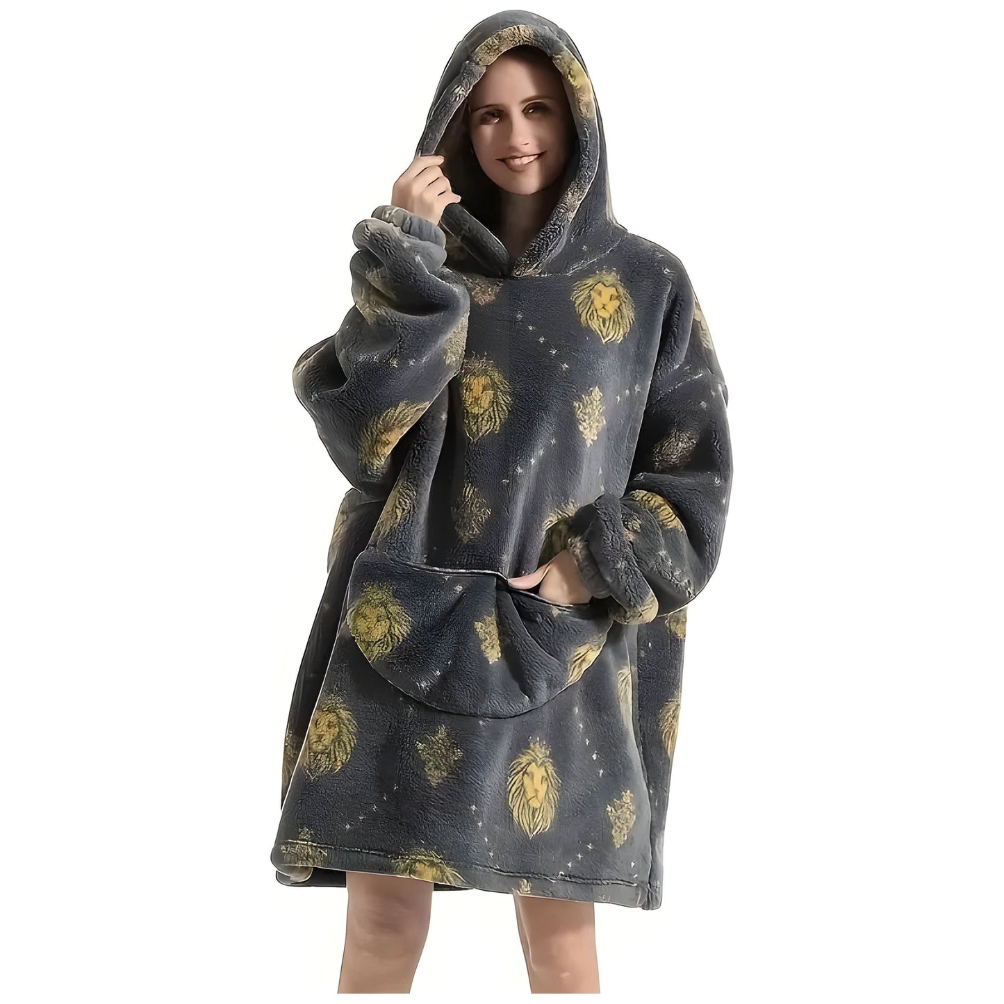 Vendbar Fleece Kapuzen-Tæppe – Ultimativ Komfort & Stil