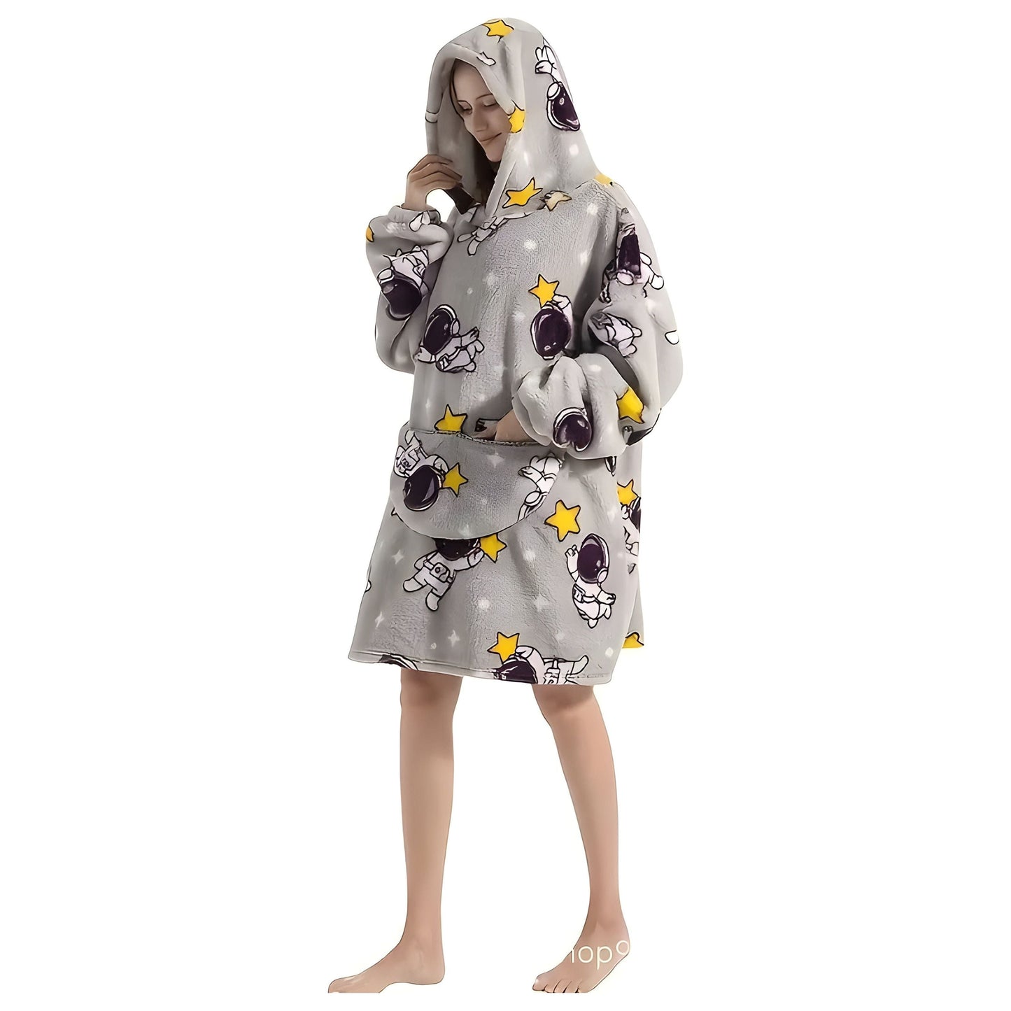 Vendbar Fleece Kapuzen-Tæppe – Ultimativ Komfort & Stil