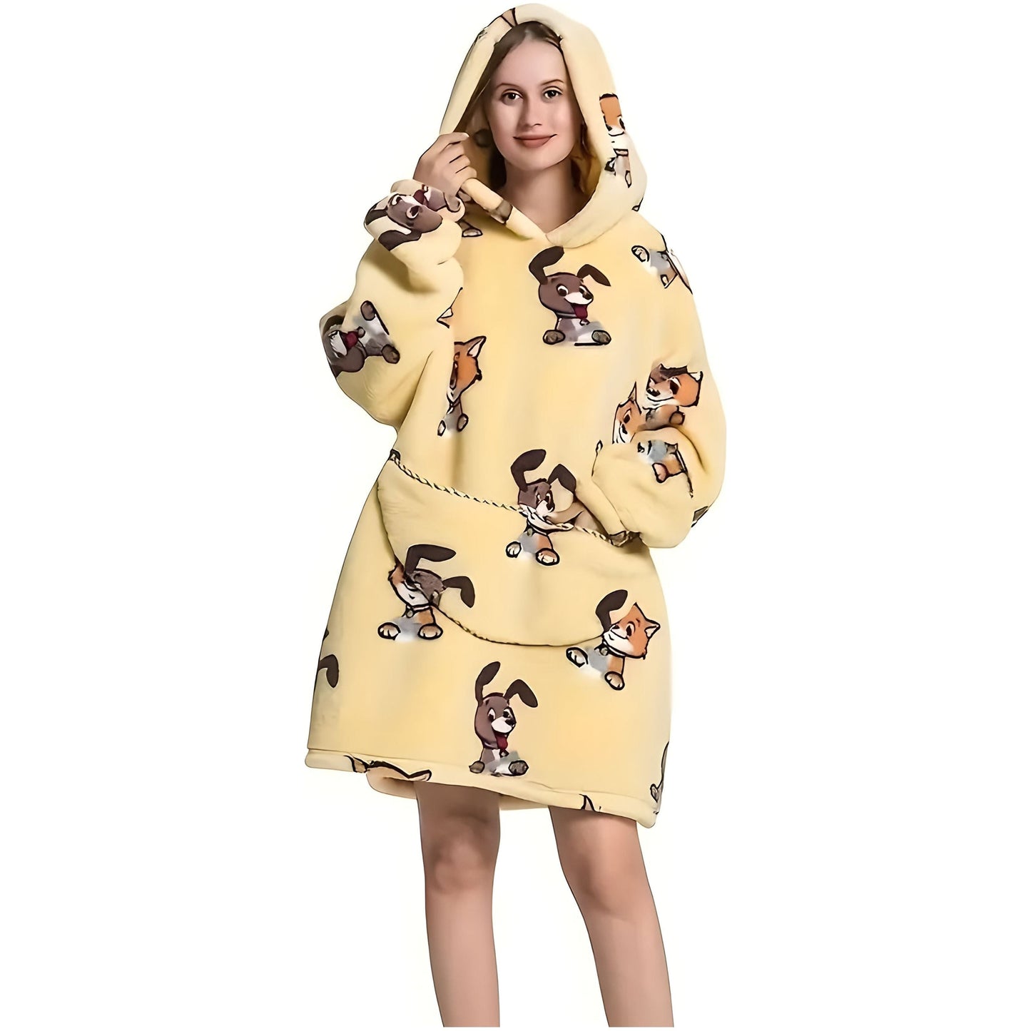 Vendbar Fleece Kapuzen-Tæppe – Ultimativ Komfort & Stil
