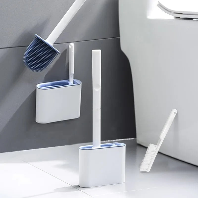 Effektiv Silikone Toiletbørste med Pladsbesparende Vægophæng