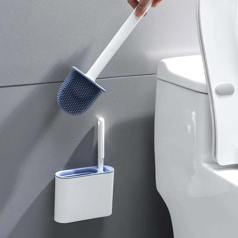 Effektiv Silikone Toiletbørste med Pladsbesparende Vægophæng