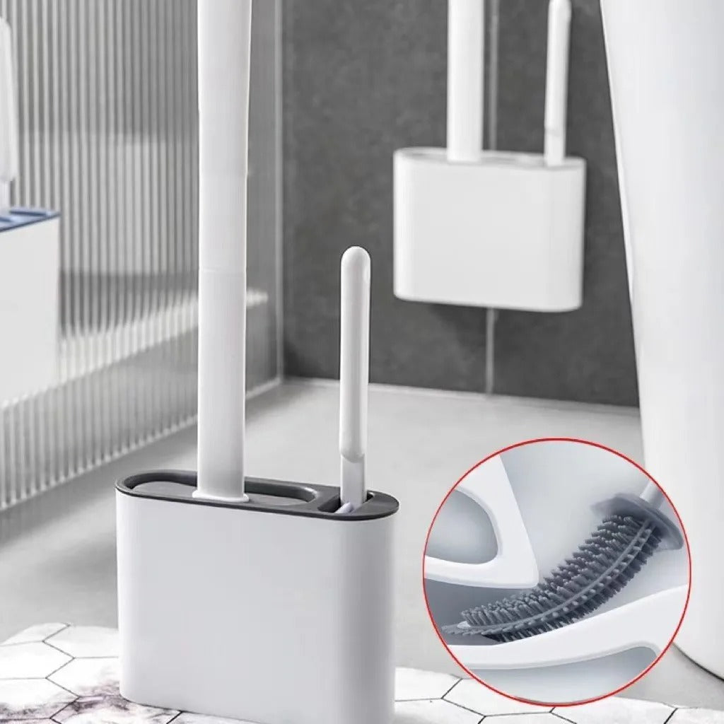 Effektiv Silikone Toiletbørste med Pladsbesparende Vægophæng