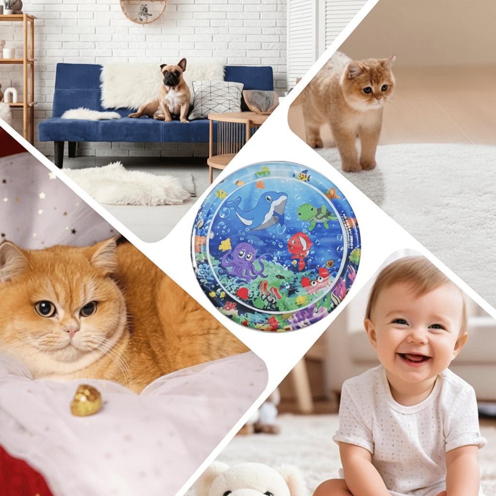 Interaktiv vattenlekmatta för katter - Stimulerande sensorisk lek