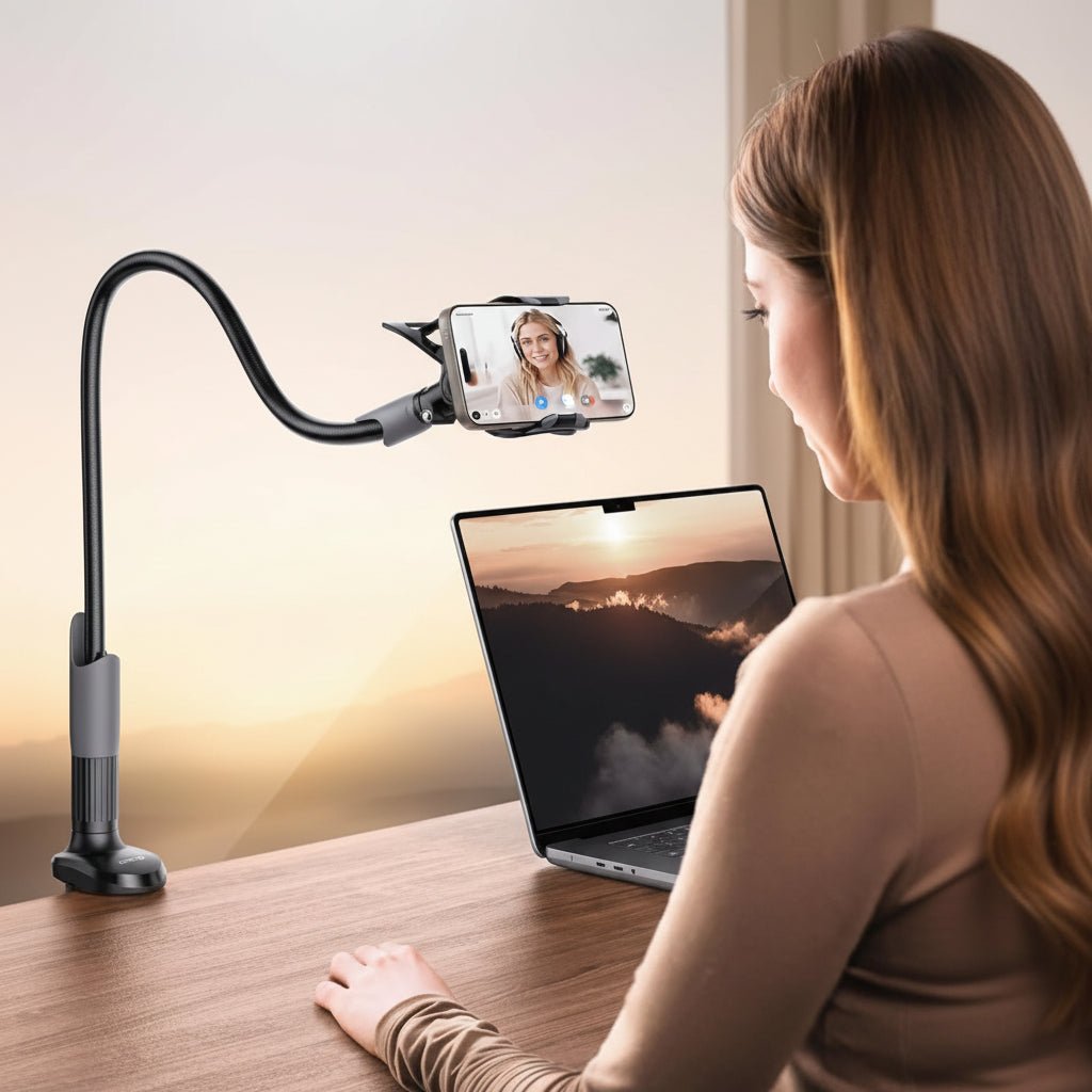Flexibel mobilhållare för säng och skrivbord – handsfree komfort