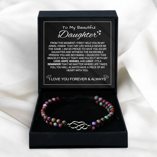 Halsband till dotter – Evig kärlek – Svart design med zirkonia