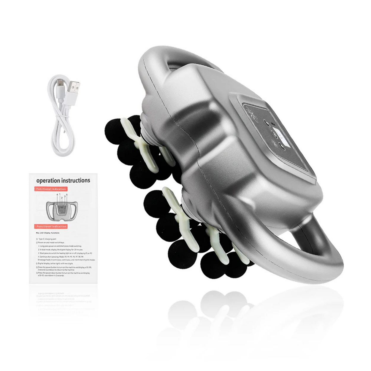Effektiv massagepistol med 24 massagehuvuden