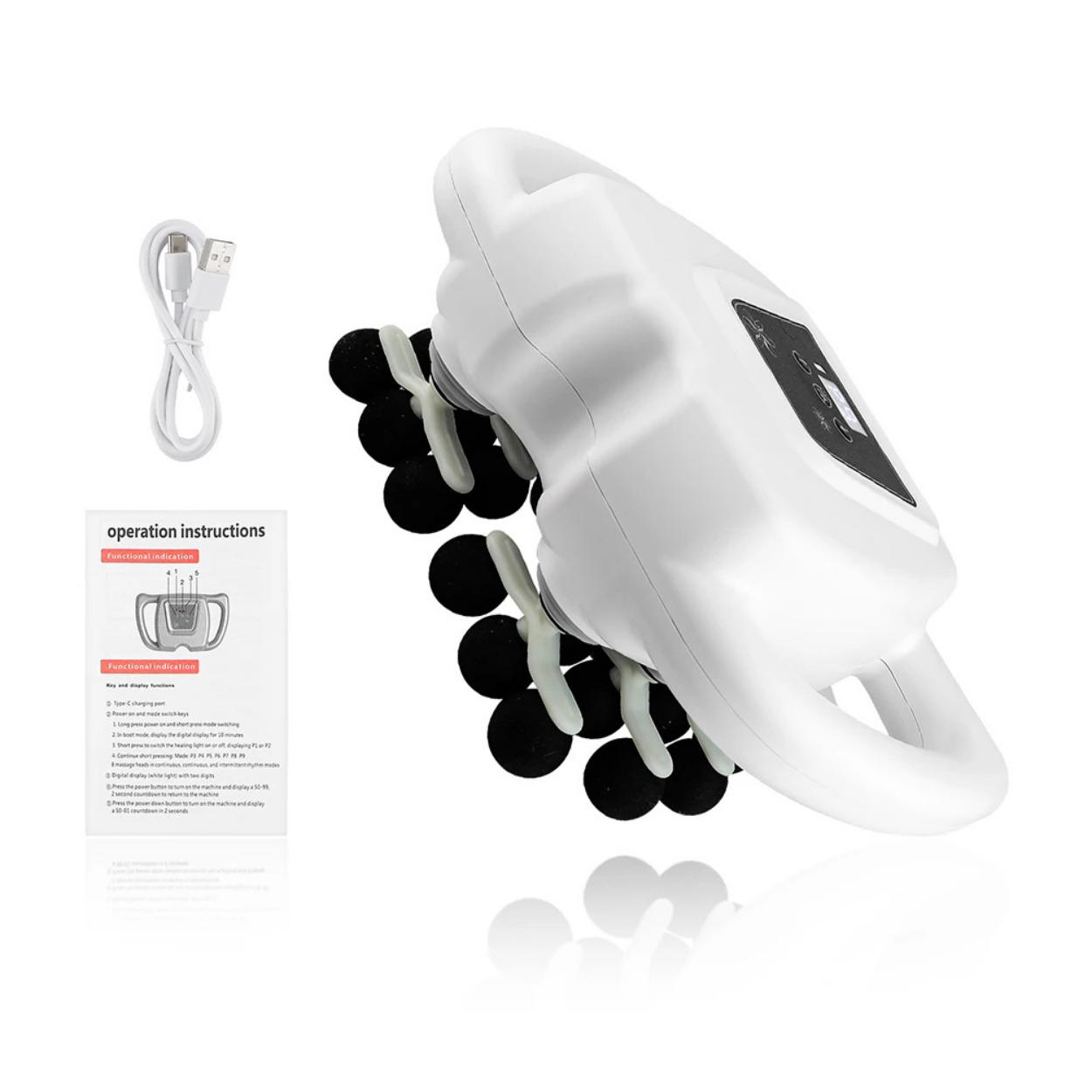 Effektiv massagepistol med 24 massagehuvuden