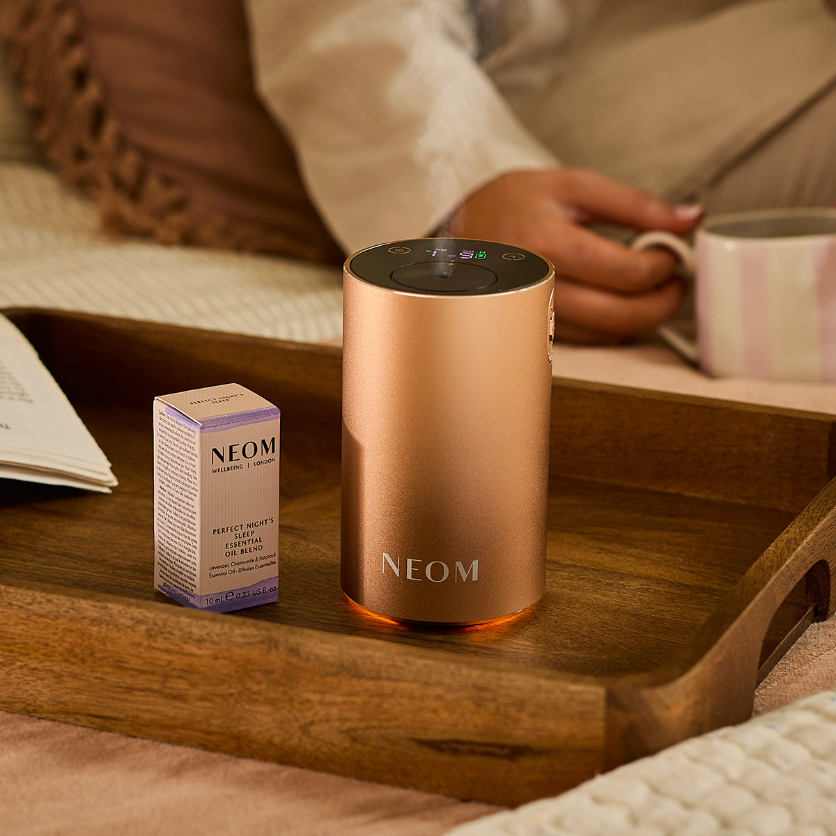 Aroma Diffuser uden vand til essentielle olier med genopladeligt batteri og justerbar duftstyrke