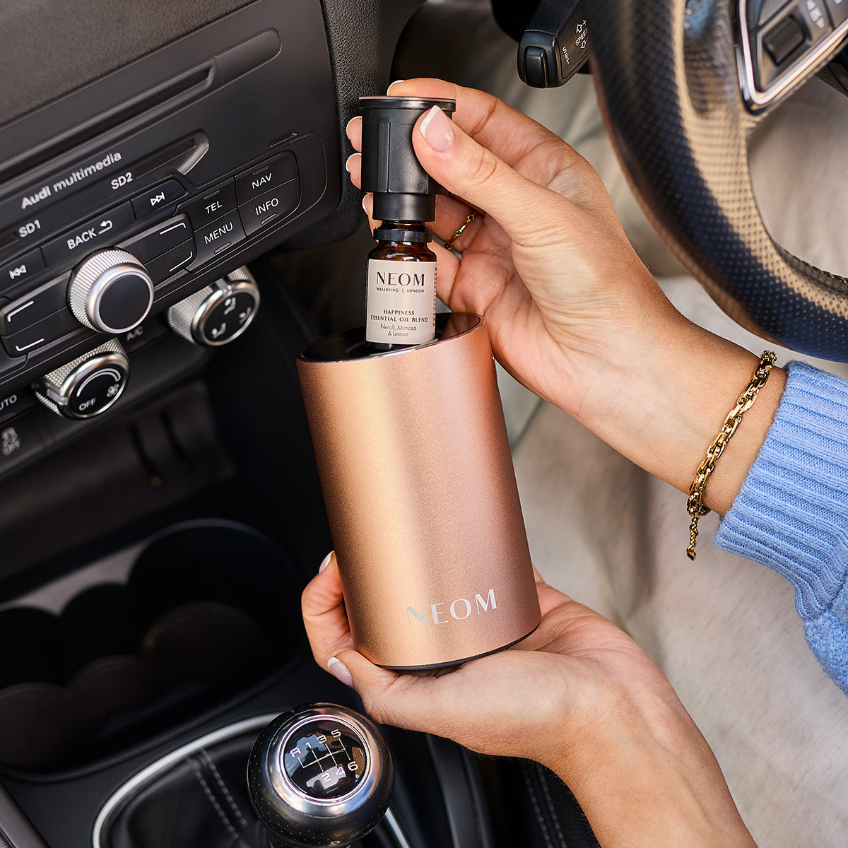 Aroma Diffuser uden vand til essentielle olier med genopladeligt batteri og justerbar duftstyrke