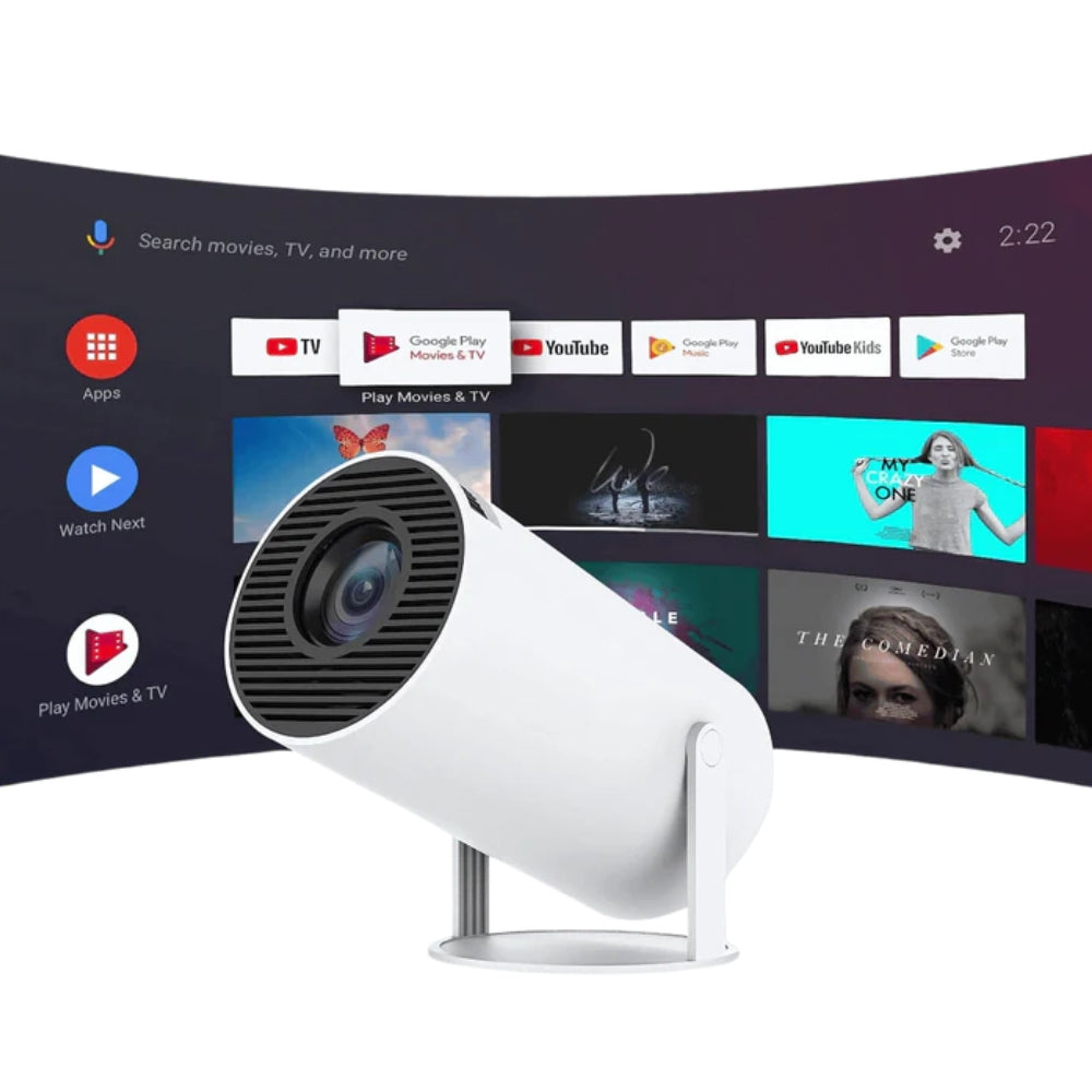 Bärbar 4K-projektor med autofokus och streaming