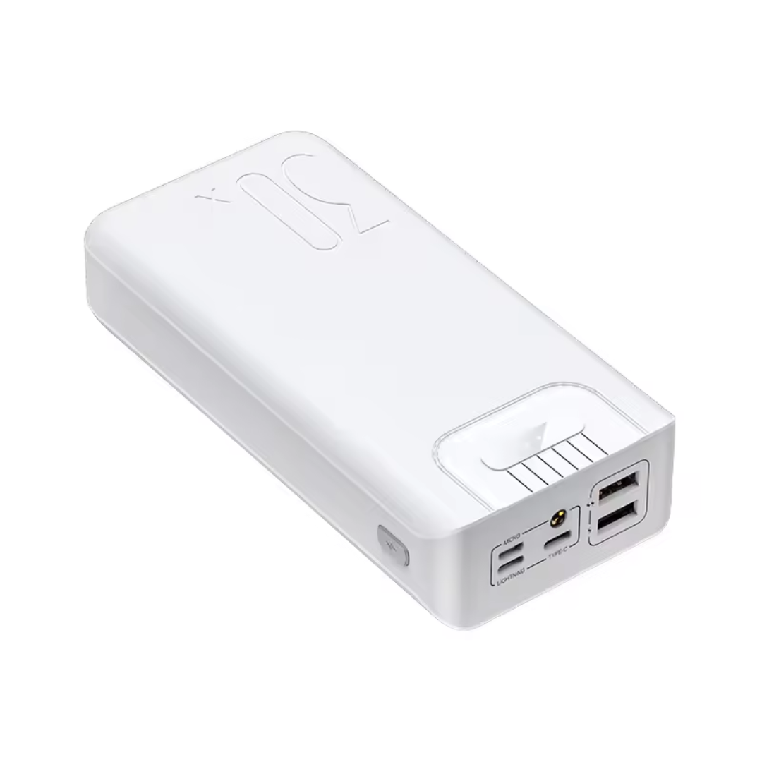 Kraftfuld Powerbank 30000mAh med 2 USB og Type-C Opladning
