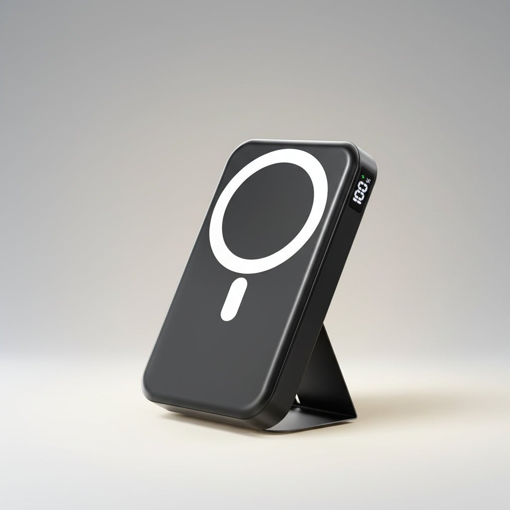 Trådlös Magnetisk Powerbank med Vikbart Stativ – 10.000 mAh