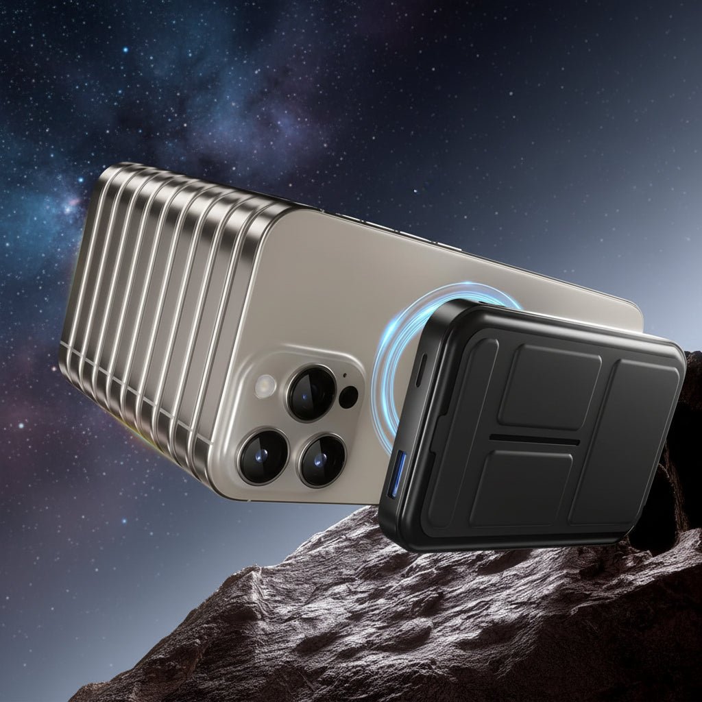 Trådlös Magnetisk Powerbank med Vikbart Stativ – 10.000 mAh