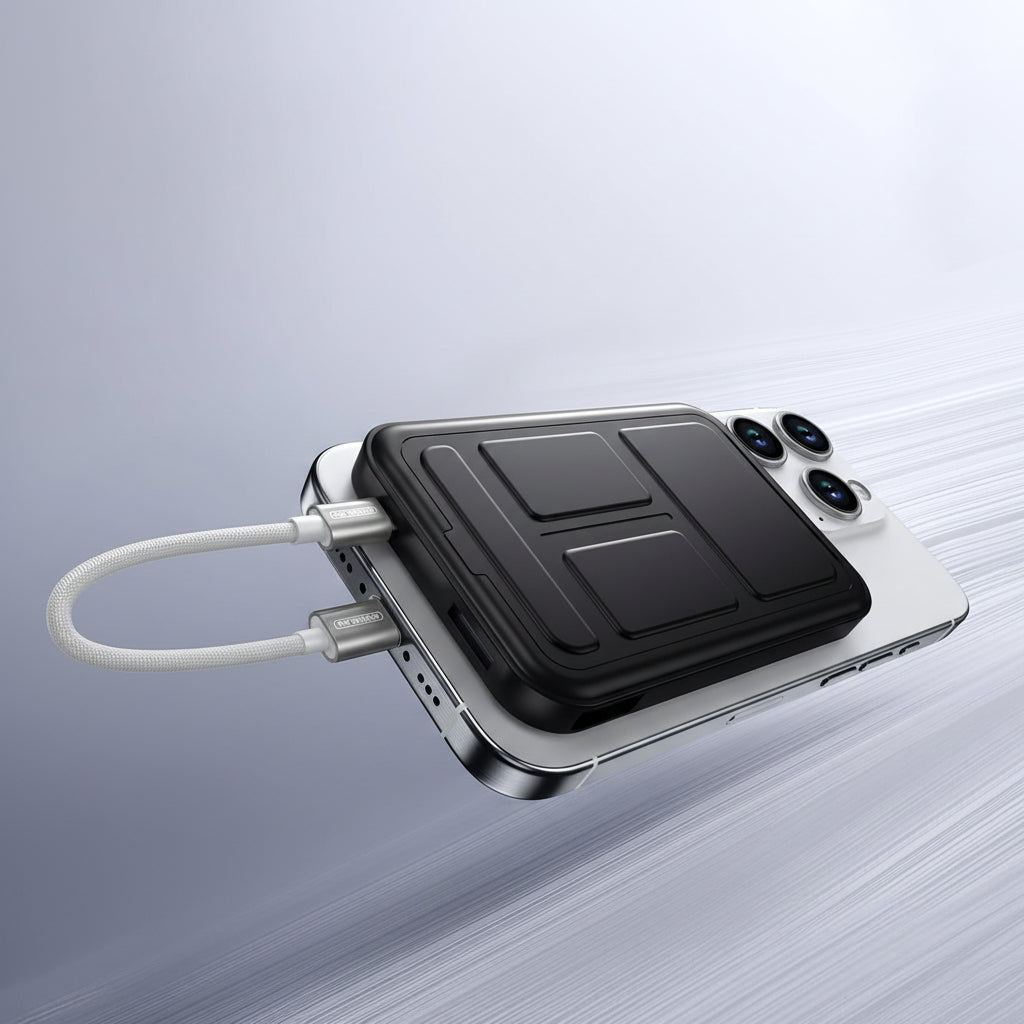 Trådlös Magnetisk Powerbank med Vikbart Stativ – 10.000 mAh