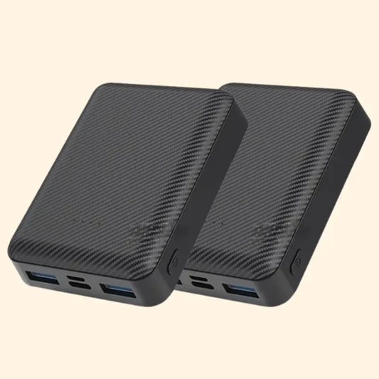 Kraftfuld Strømbank Sæt - 2 stk. USB 10000mAh til Elektronik