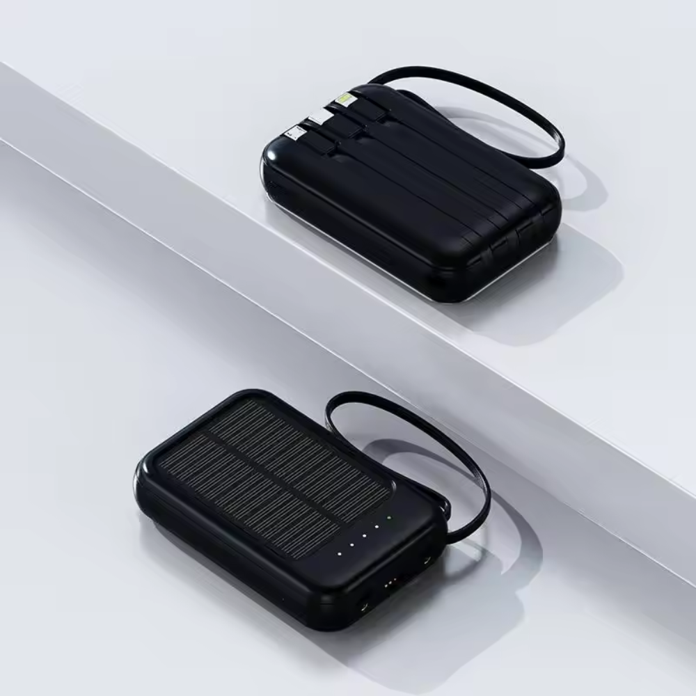 Solcellsdriven Powerbank 20000mAh - Trådlös och Snabb Laddning