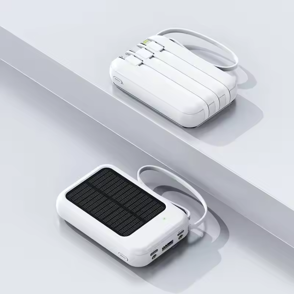 Solcellsdriven Powerbank 20000mAh - Trådlös och Snabb Laddning