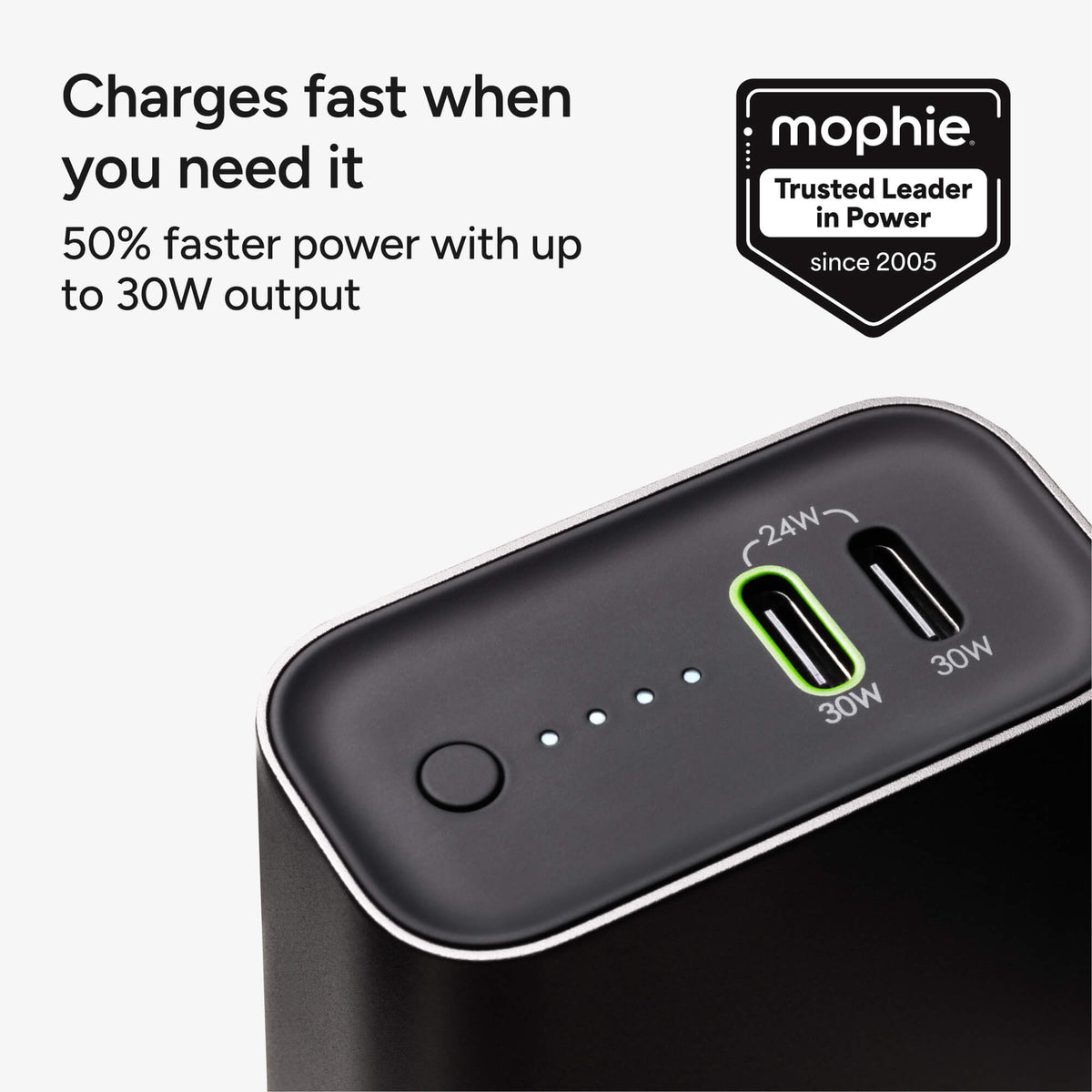 Kompakt 10000 mAh Powerbank med Hurtigopladning og Dual USB-C