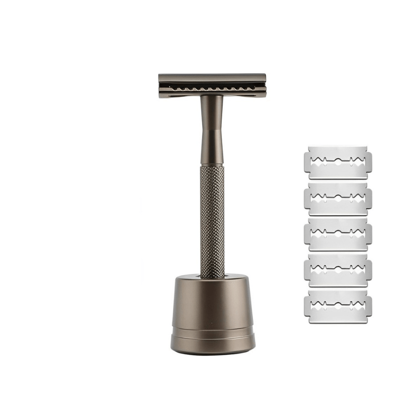 EleganceShave | 5-Klinge Barberingssæt i Stilfulde Farver