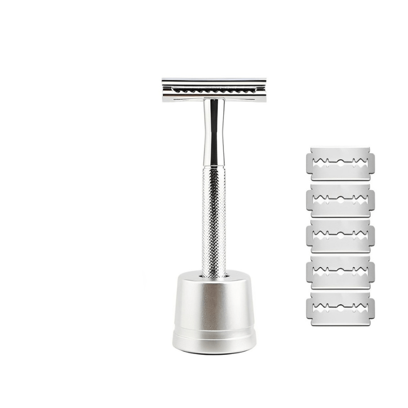 EleganceShave | 5-Klinge Barberingssæt i Stilfulde Farver