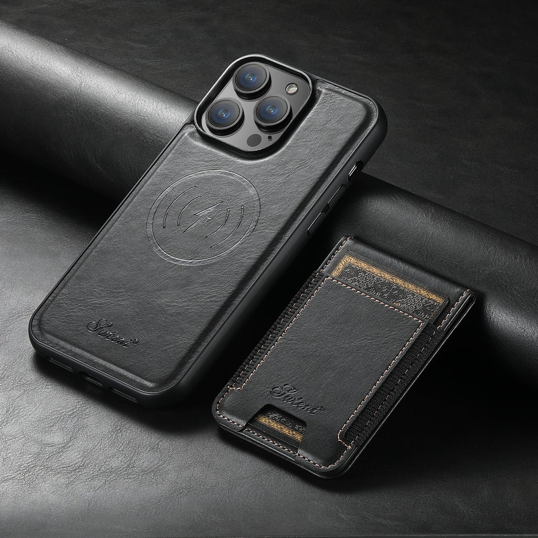 Elegant Lædercover til iPhone – Med Kortlomme & MagSafe