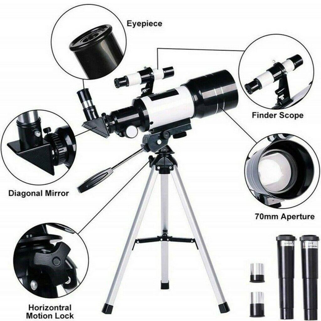 Astronomiskt Teleskop 300/70mm med Stativ och Mobilhållare