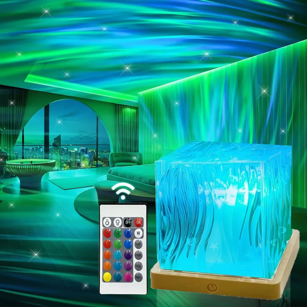 Aurora LED Natlampe med 16 Farver og Beroligende Effekter