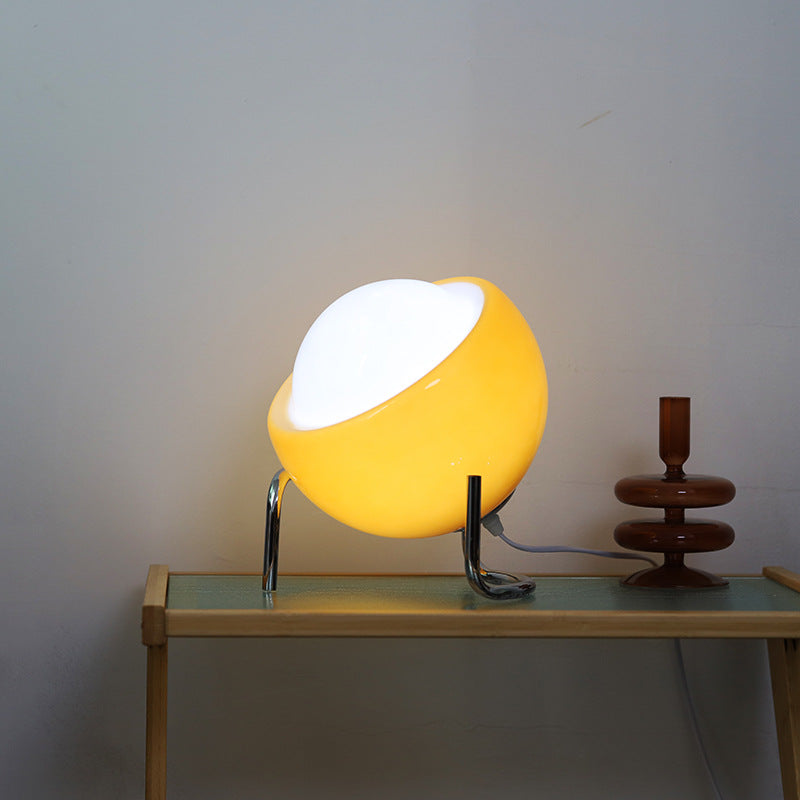Retro Glasbordlampe med LED - Tidløs Elegance til Hjemmet
