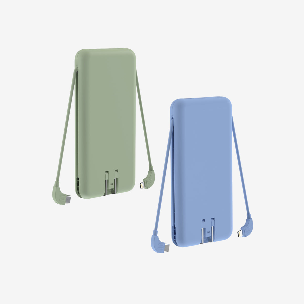 10.000 mAh Powerbank med Reiselader | 5-i-1 Qi Oplader med kabler
