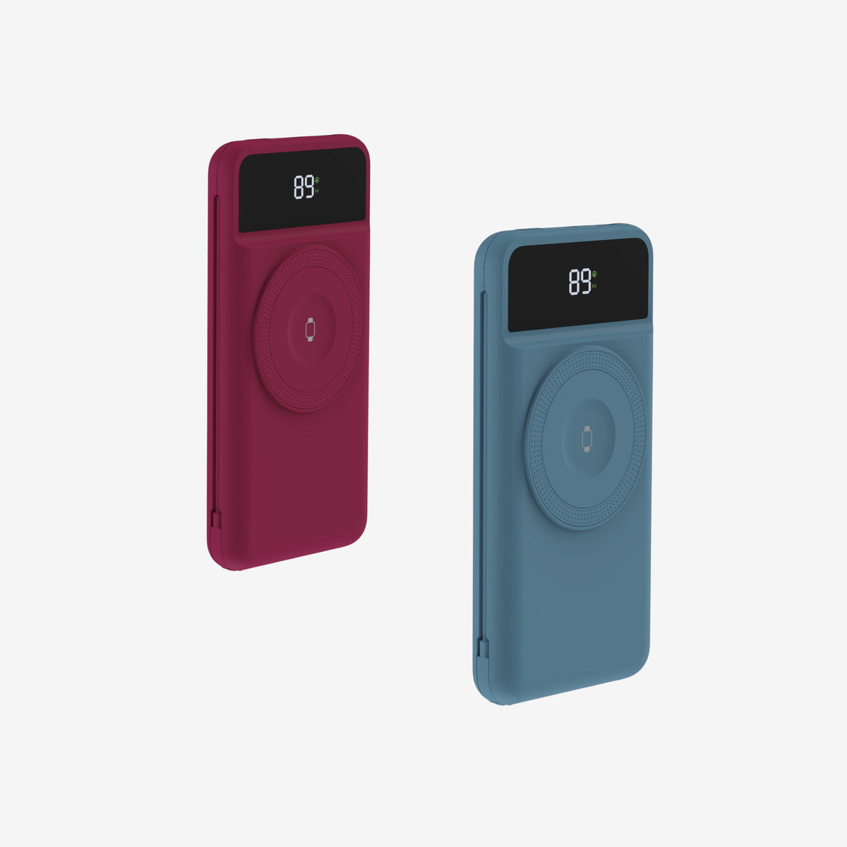 10.000 mAh Powerbank med Reiselader | 5-i-1 Qi Oplader med kabler
