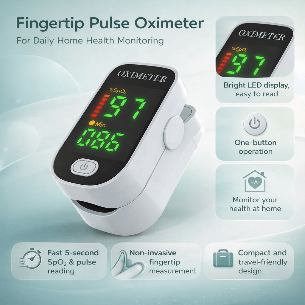 Digital Fingerspets Oximeter för Snabb Syremättnad och Puls