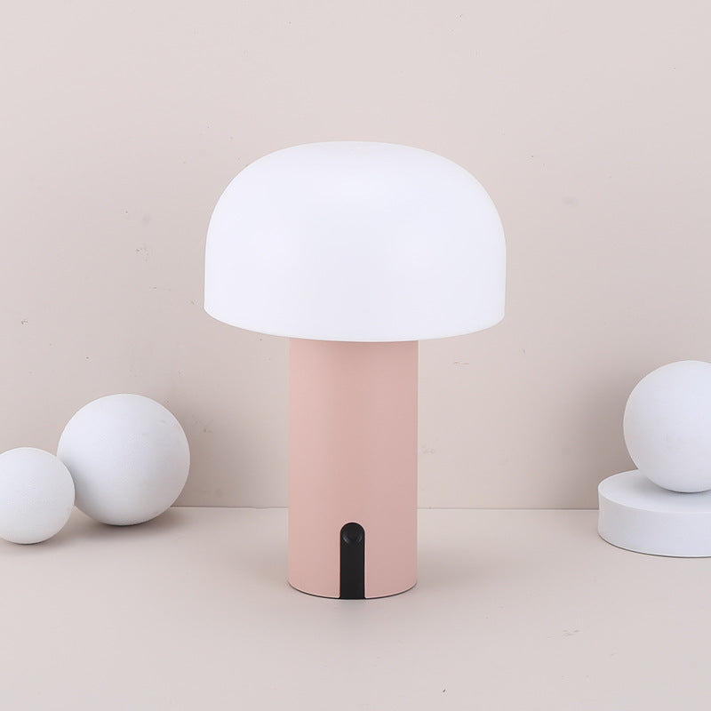 Stilfuld trådløs bordlampe i svampedesign med dæmpefunktion