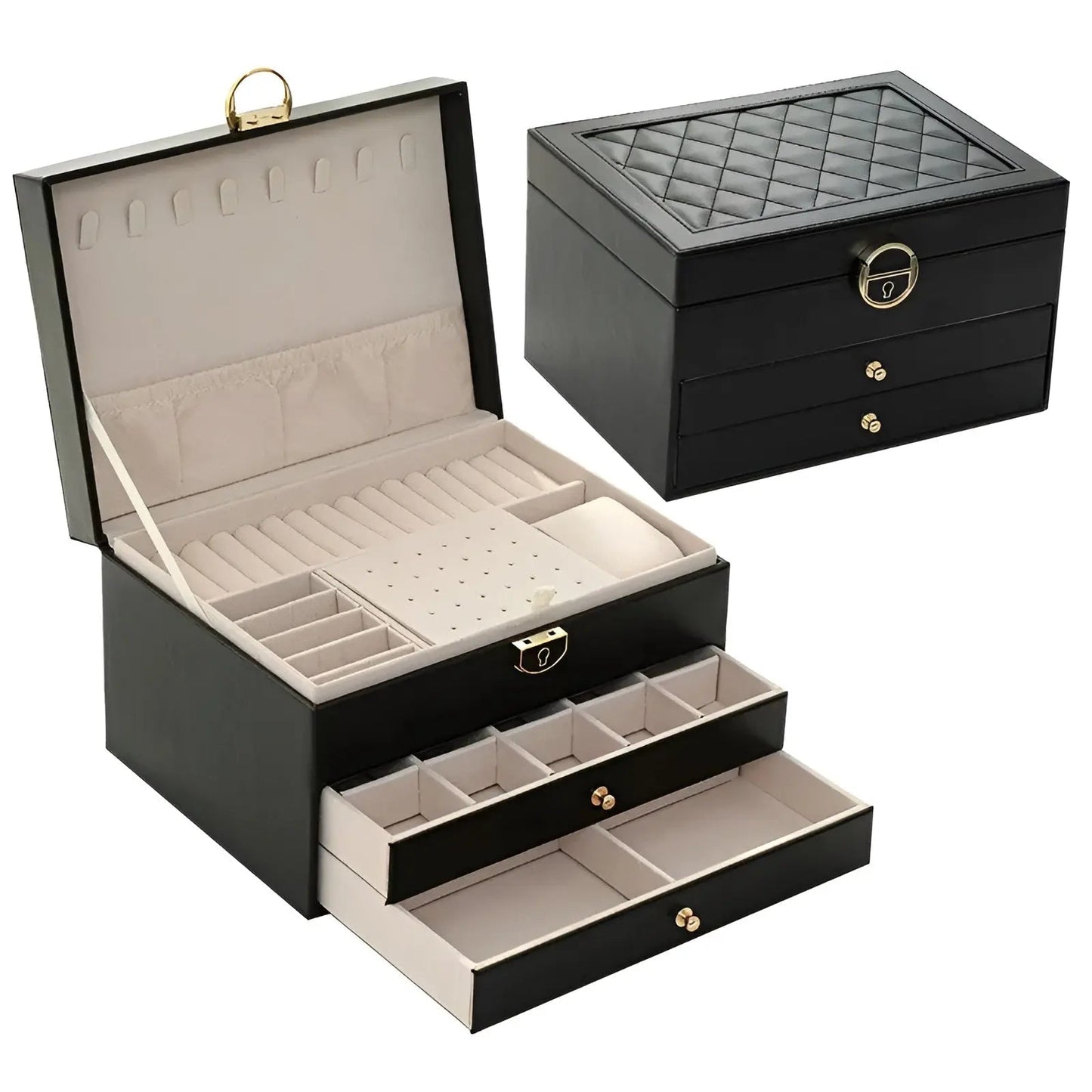 Elegante Smykkeskrin med Flere Lag – Ideelt til Opbevaring