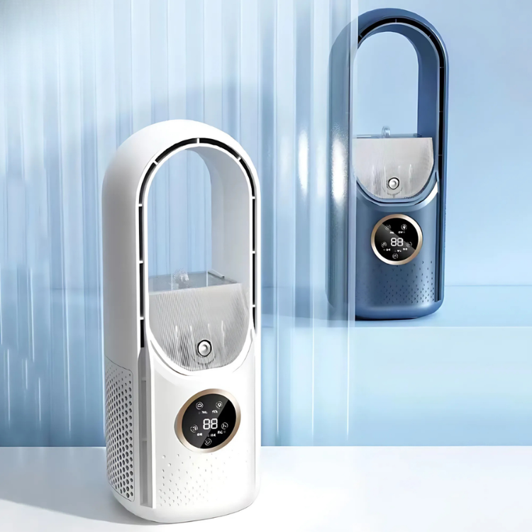 Bladeless USB Luftkøler: Stille, Effektiv Køling & Fugtning