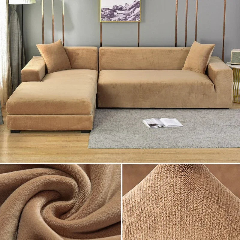 Elastisk Velour Sofabetræk - Perfekt Pasform & Let Pleje