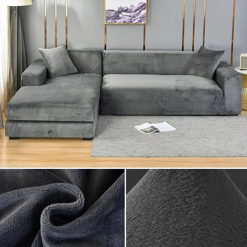 Elastisk Velour Sofabetræk - Perfekt Pasform & Let Pleje