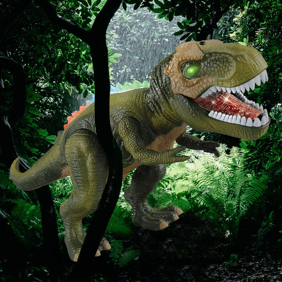 Fjärrstyrd dinosaurie med gångfunktion och ljud – Spännande lek