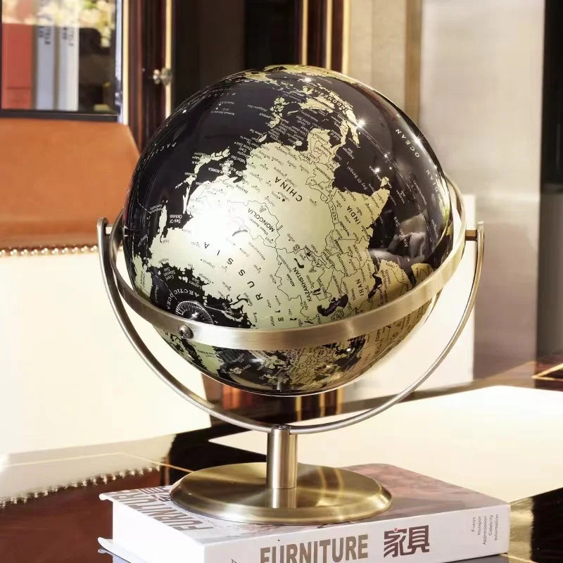 Vintage Globus med Detaljeret Kort og Klassisk Design til Indretning