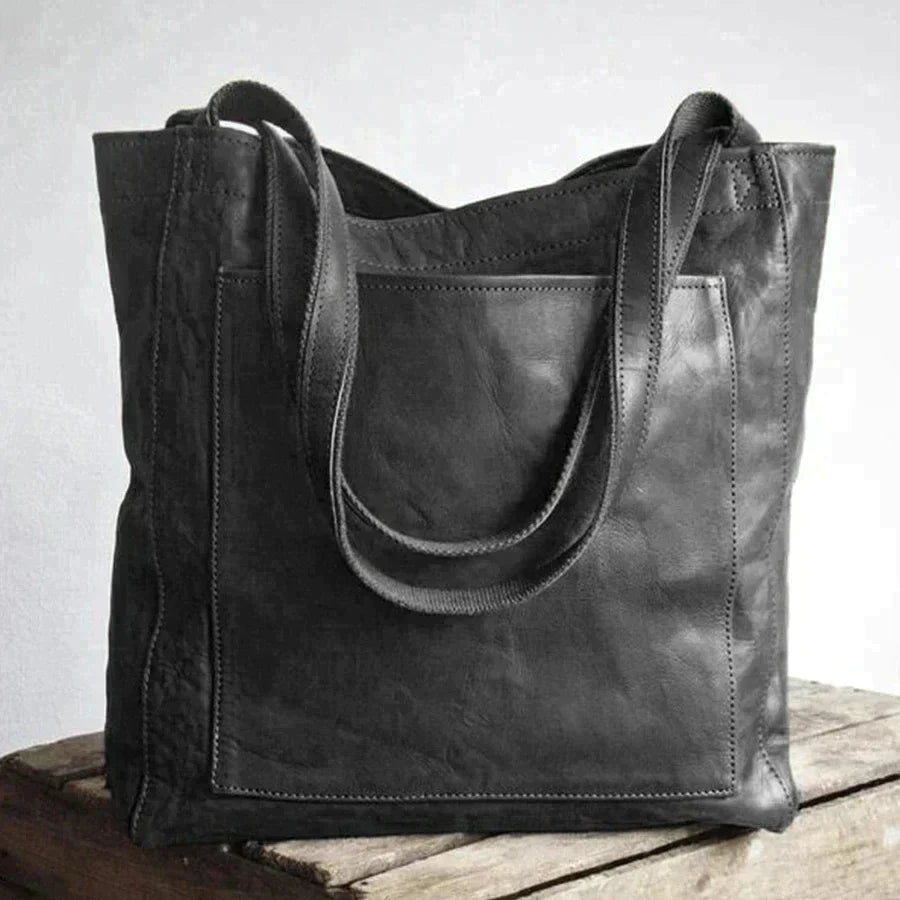Elegant Retro Lædertaske med Stor Kapacitet